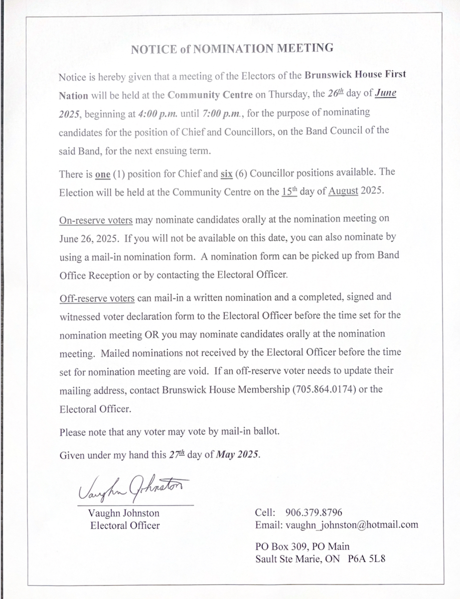 Notice of Nomination Meeting Flyer