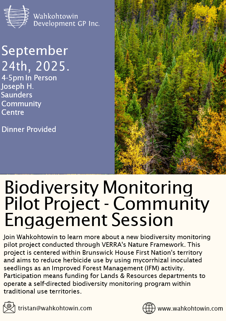 Biodiversity Monitoring Pilot Project - Community Engagement Session Poster - NAN Community Engagement on an Indigenous Led CARE Unit
